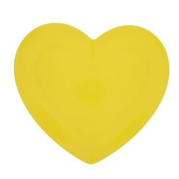 assiette coeur en mélamine jaune