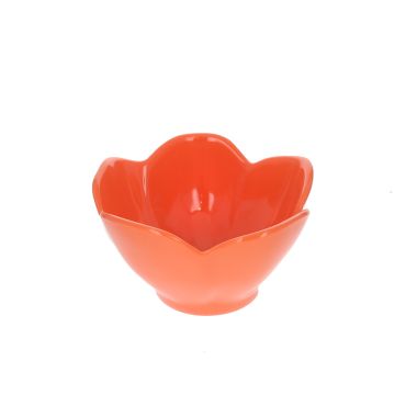 bol en mélamine fleur orange
