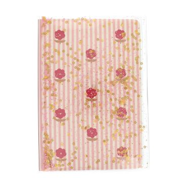 Cahier à paillettes liquide et fleurs rouges - Trouville