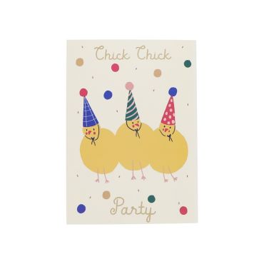 Carte de vœux 3 poussins "Chick Chick Party"