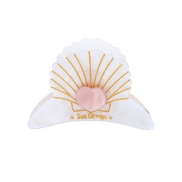 pince à cheveux coquillage coeur rose