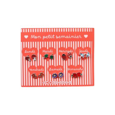 semainier boucles d'oreilles enfant