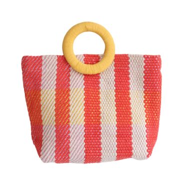 sac à main rayé rose femme