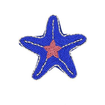 Porte-monnaie en perles étoile de mer bleue
