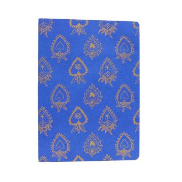 carnet de notes coeurs ex-voto bleu