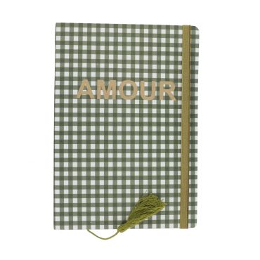 carnet de notes vichy vert amour