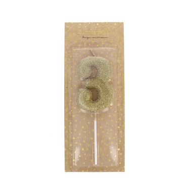 bougies d'anniversaire paillettes dorées 3