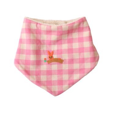bavoir bandana carreaux roses