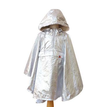 cape de pluie enfant métallisée argent