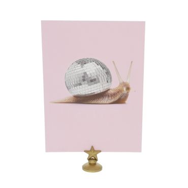 carte de voeux escargot boule disco