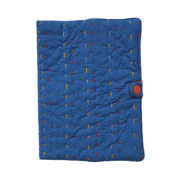 protege carnet de santé kantha bleu
