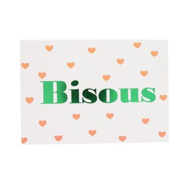 Carte de vœux coeurs "Bisous"