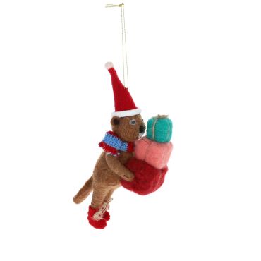 suspension Noël castor cadeaux