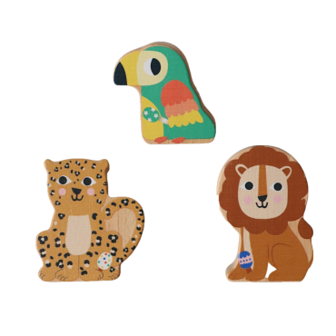 animaux de la savane cubes en bois