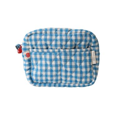trousse de toilette vichy bleu