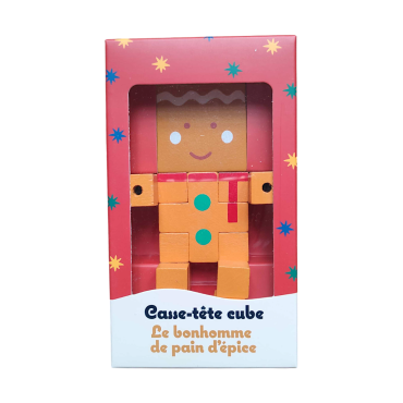 casse tete cube en bois pain d'épice