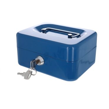 Caisse à monnaie en métal bleue