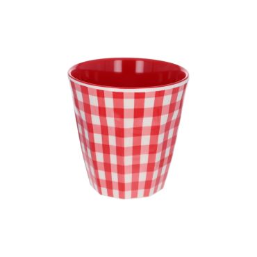 grand verre en mélamine vichy rouge