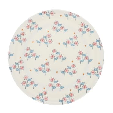 assiette en mélamine fleurie cueillette