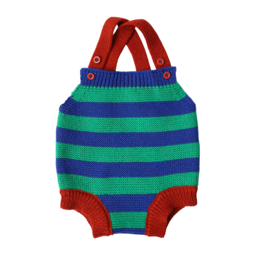 barboteuse en tricot rayé vert