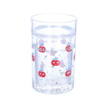 Verre à paillettes pommes rouges - Vichy chéri