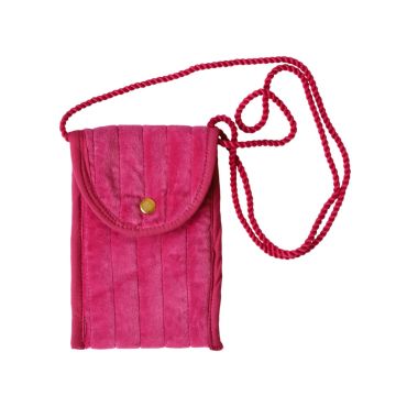 pochette téléphone velours rose