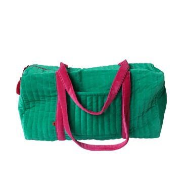 sac bowling week-end en velours vert