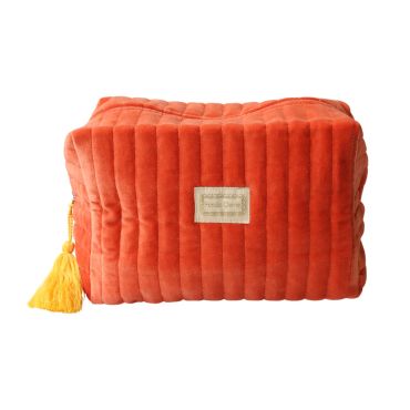 grande trousse de toilette orange velours