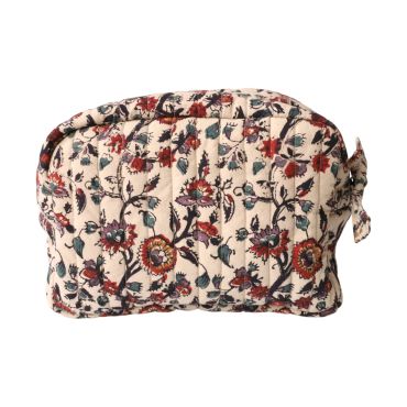 trousse de toilette block print beige