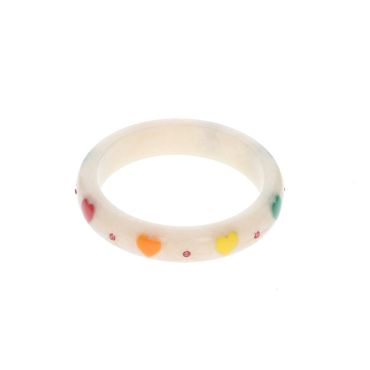 bracelet en résine coeurs multicolores