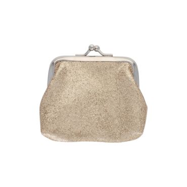 porte-monnaie à paillettes dorées clip