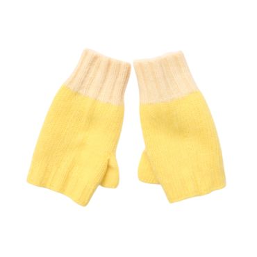 mitaines femme tricot jaune