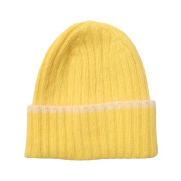 bonnet femme tricot jaune