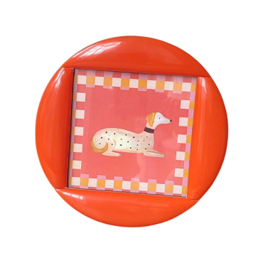 cadre en résine rond orange