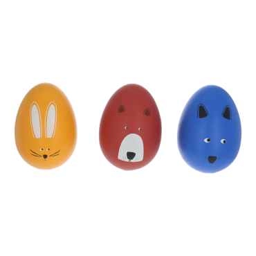 Maracas en bois pour bébé animaux de la foret