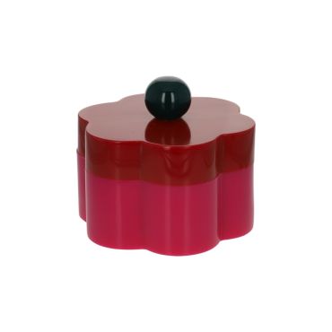 boîte en résine fleur rouge et rose