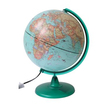 globe terrestre lumineux animaux