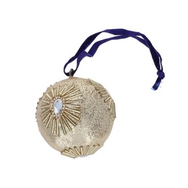 Boule de Noël dorée marquise