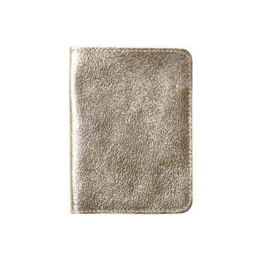 porte-passeport en cuir irisé doré