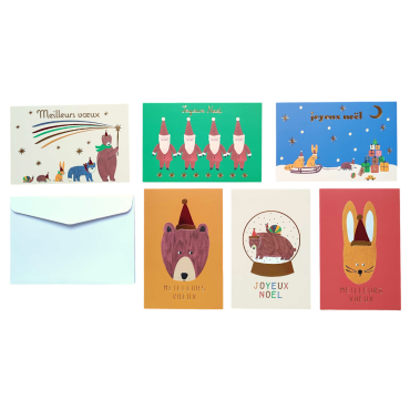 coffret 6 cartes de voeux noel