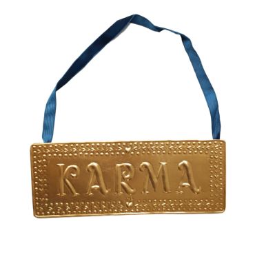 plaque en laiton doré karma