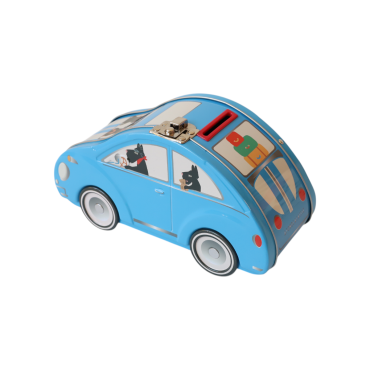 Tirelire voiture bleue croquette