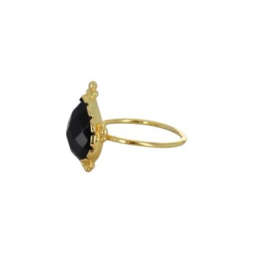 bague femme pierre noire