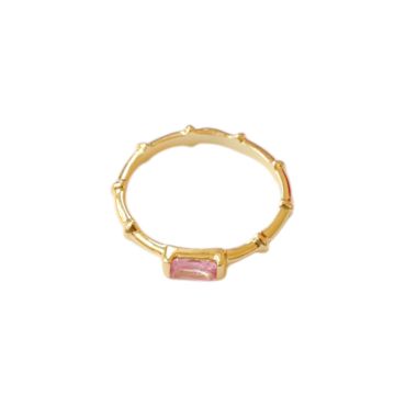 Bague dorée Ritika pierre rose taille 52
