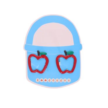 Lot de 2 barrettes pomme rouge pour enfant