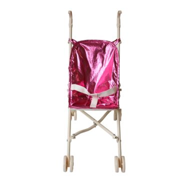 poussette pour poupée rose foil