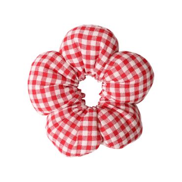 chouchou cheveux carreaux vichy rouge