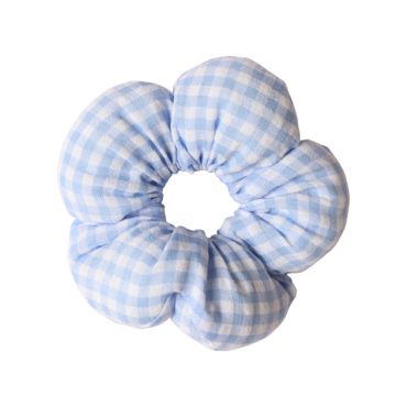 chouchou cheveux vichy bleu