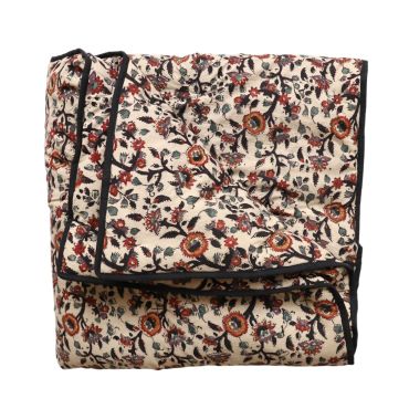 Edredon block print fleurs inde