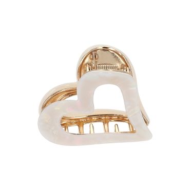 accessoire cheveux femme coeur blanc nacré